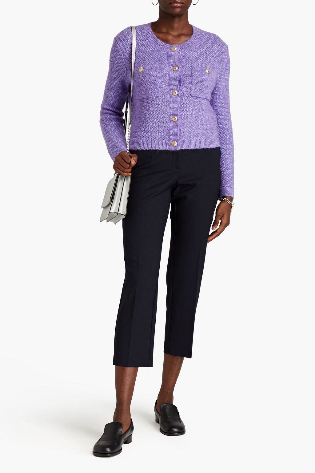MAJE Cropped twill tapered pants