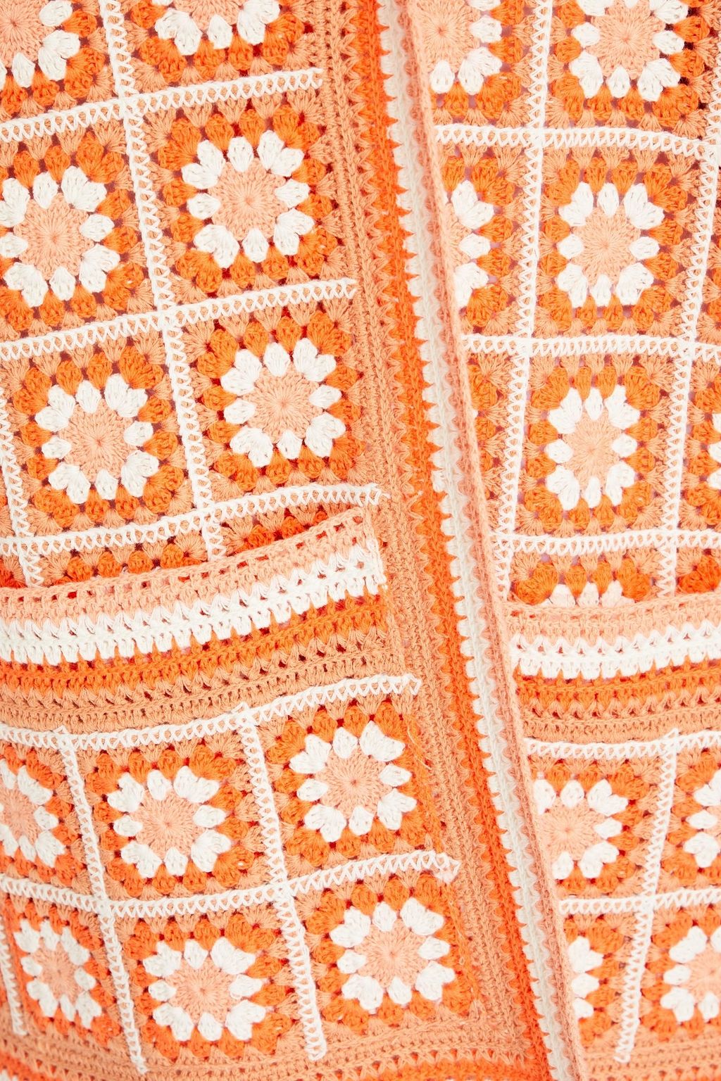 MAJE Fringed crocheted cotton cardigan