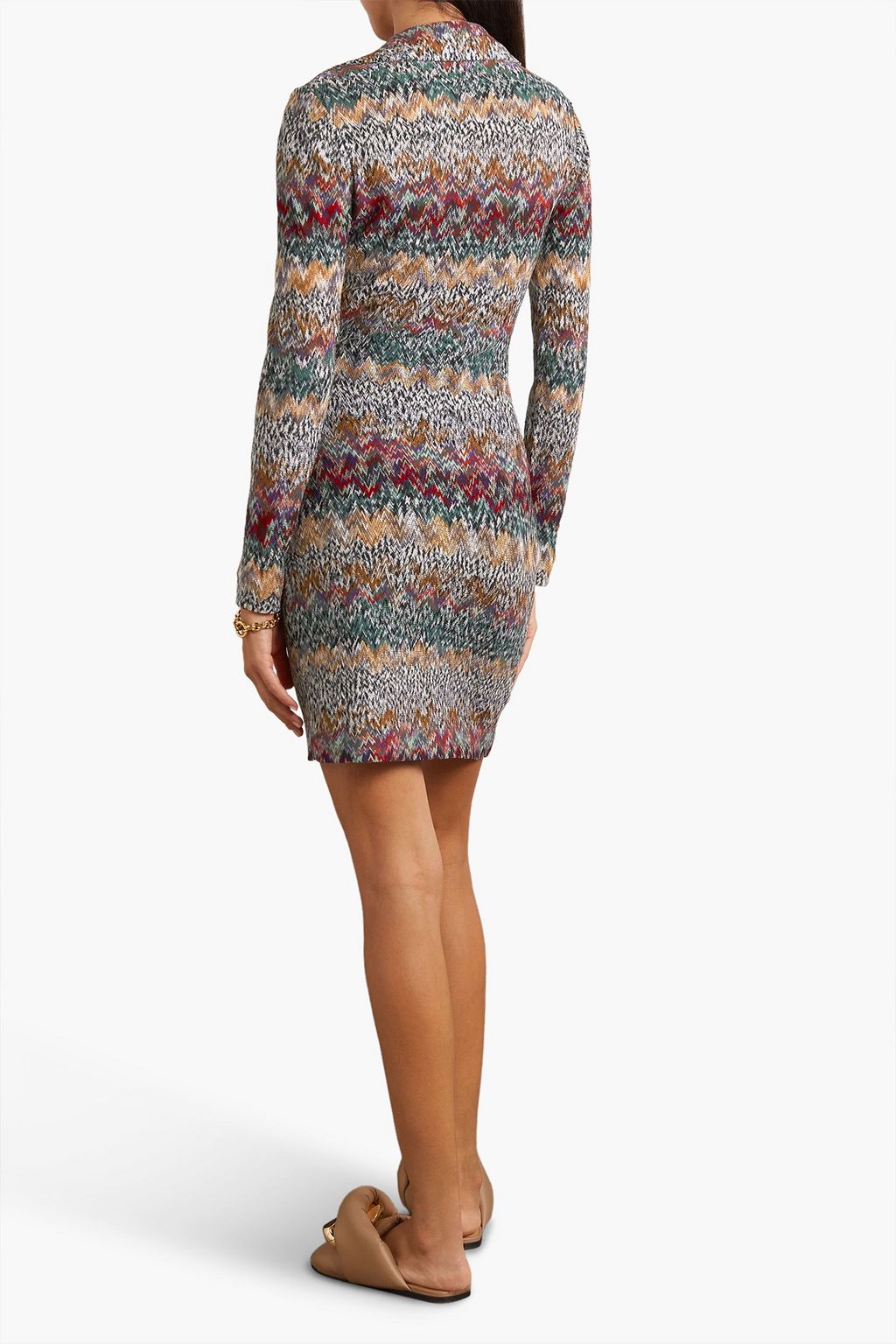 MISSONI Metallic crochet-knit mini dress