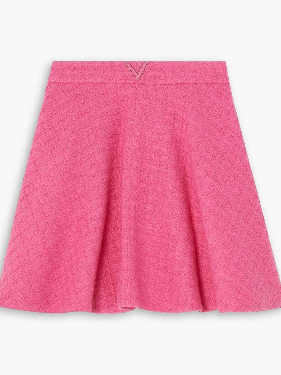 embellished wool-blend tweed mini skirt
