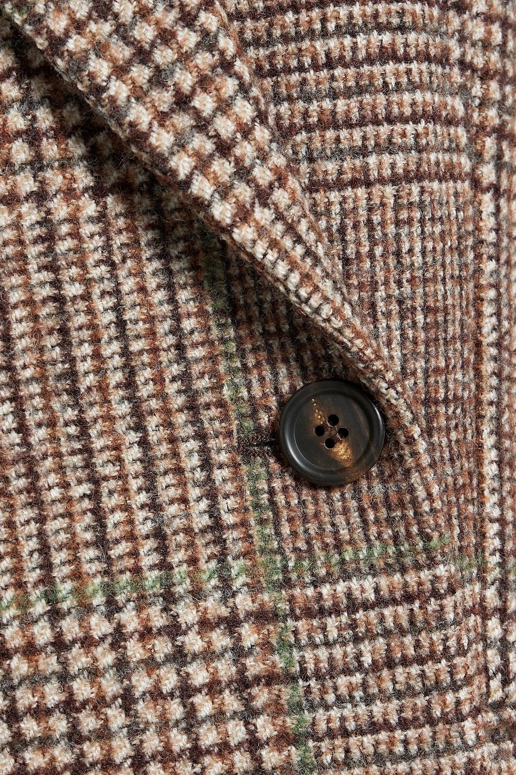 BRUNELLO CUCINELLI 더블 브레스티드 프린스 오브 웨일즈 체크 울 혼방 트위드 블레이저