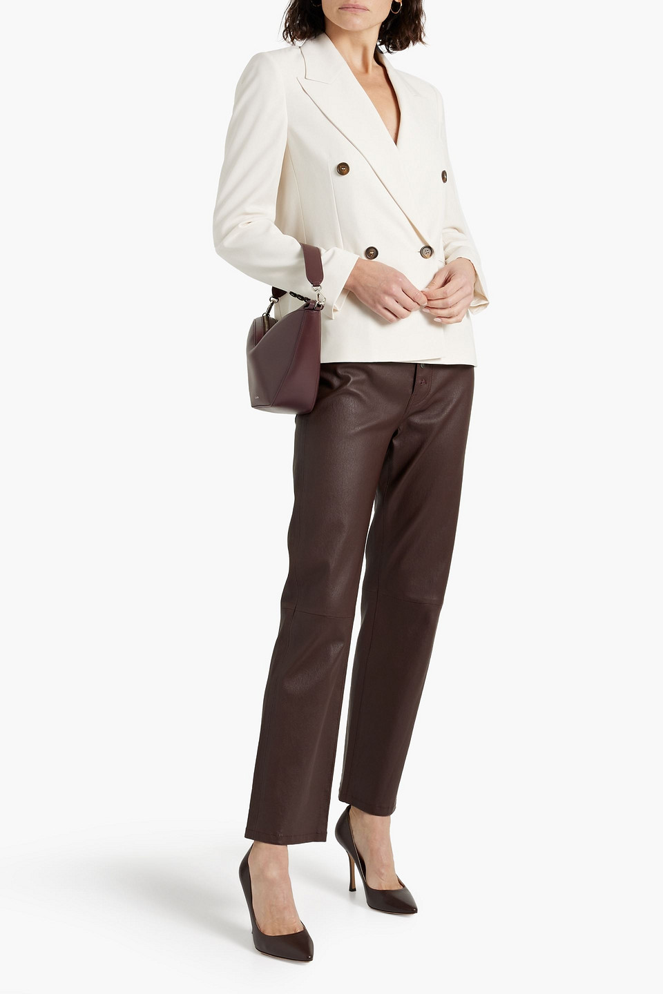 Brunello Cucinelli Double-breasted Blazer In Ivory