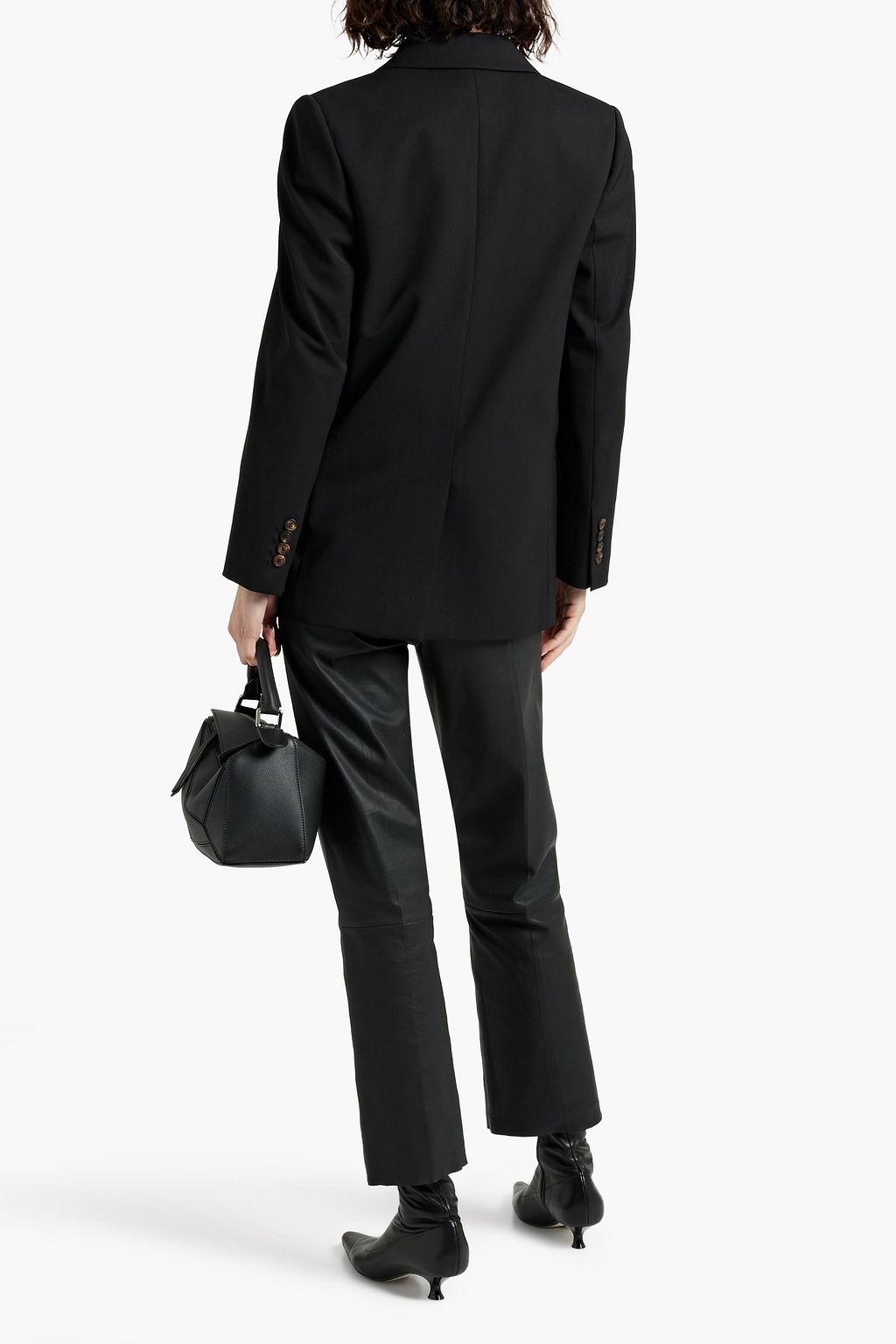 BRUNELLO CUCINELLI Double-breasted bead-embellished wool-blend twill blazer