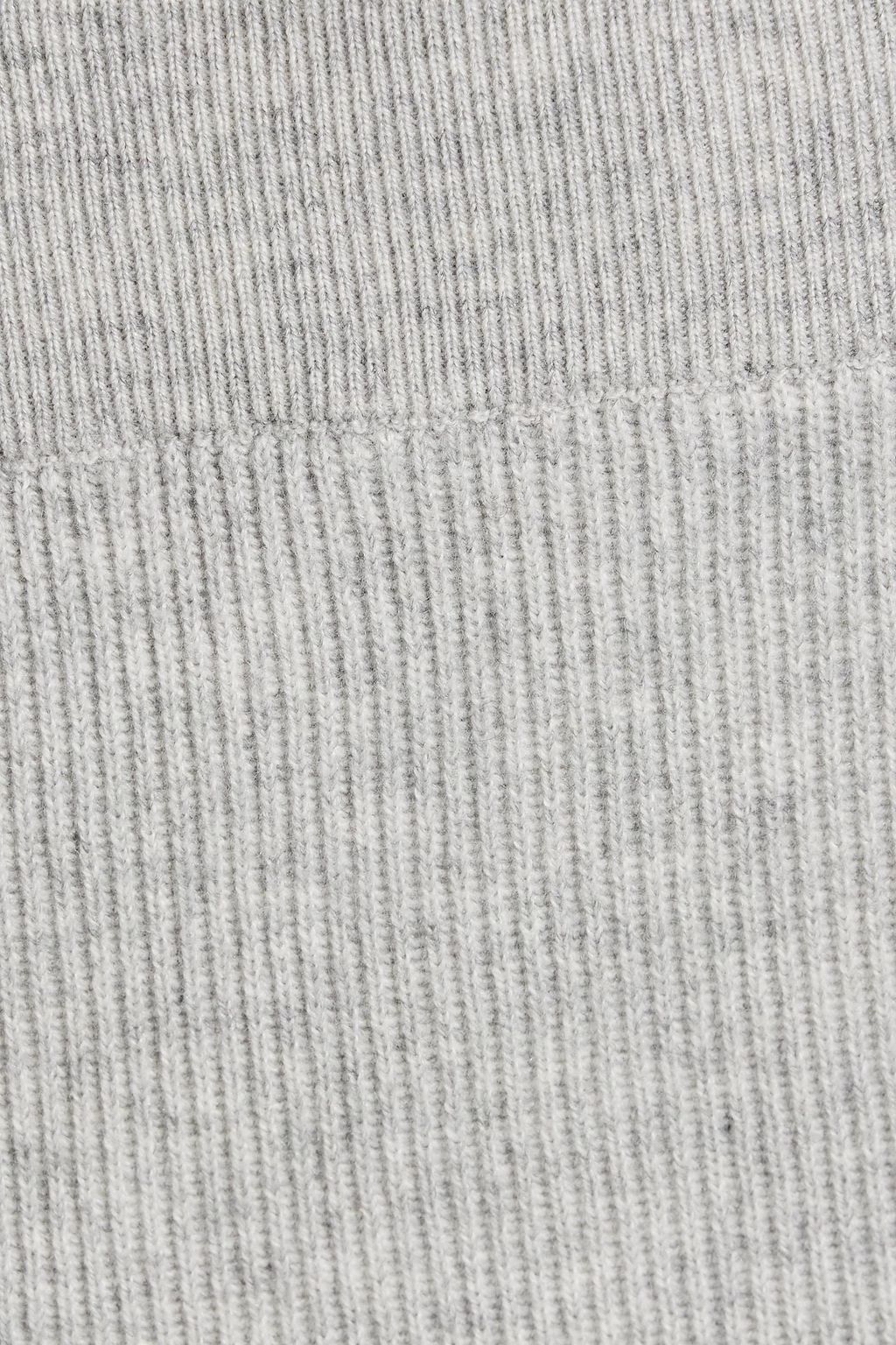 BRUNELLO CUCINELLI Ribbed wool, cashmere and silk-blend midi skirt