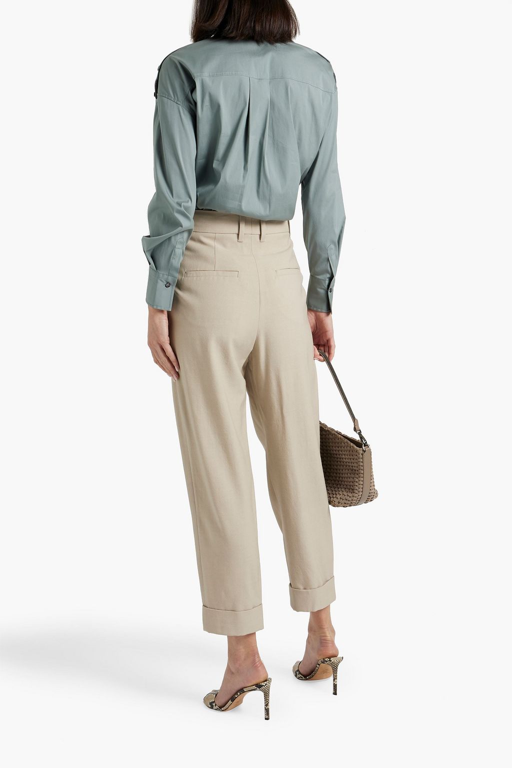BRUNELLO CUCINELLI Pleated wool-blend twill tapered pants