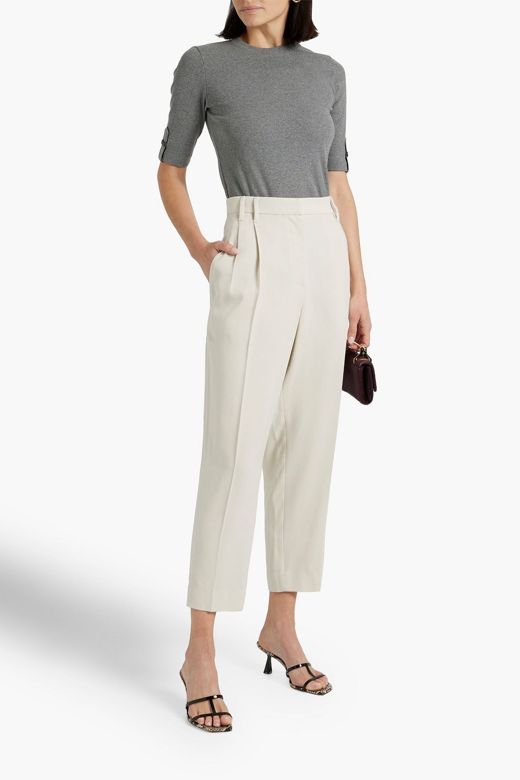 BRUNELLO CUCINELLI Pleated twill tapered pants