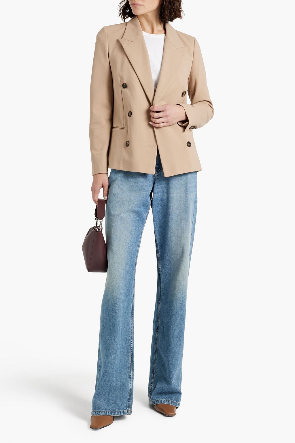 BRUNELLO CUCINELLI Double-breasted cotton-blend blazer