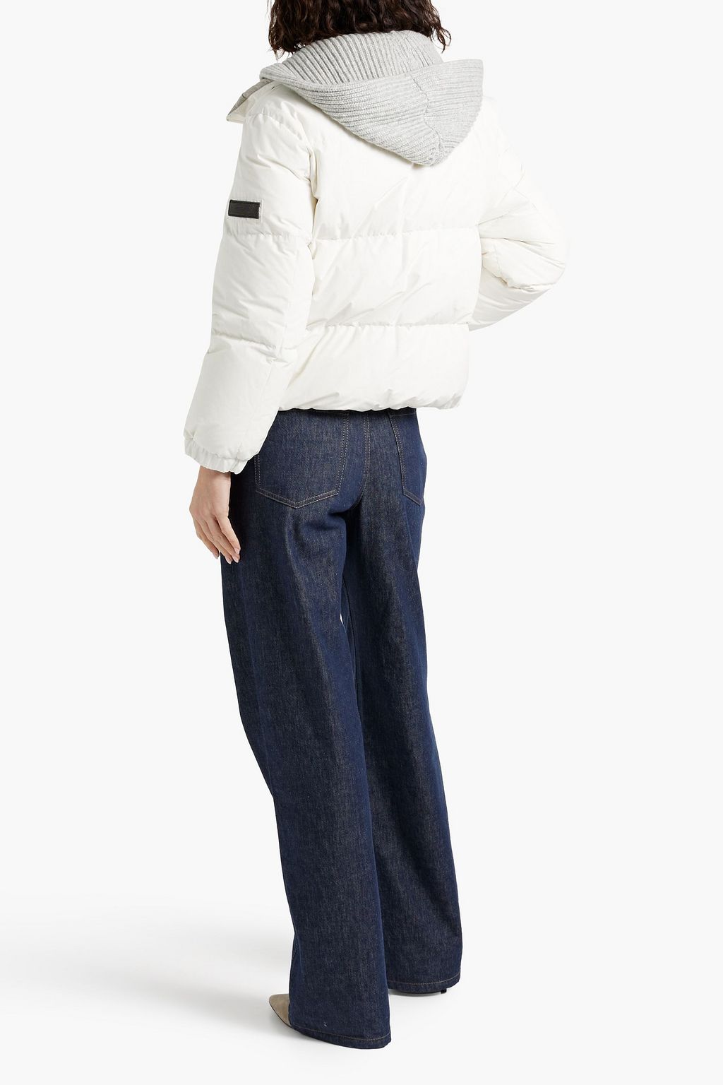 BRUNELLO CUCINELLI Bead-embellished quilted shell hooded down jacket