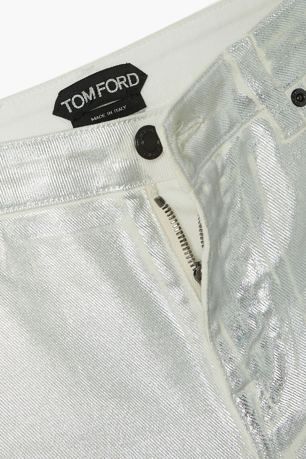 TOM FORD 메탈릭 코팅 미드라이즈 스키니 진