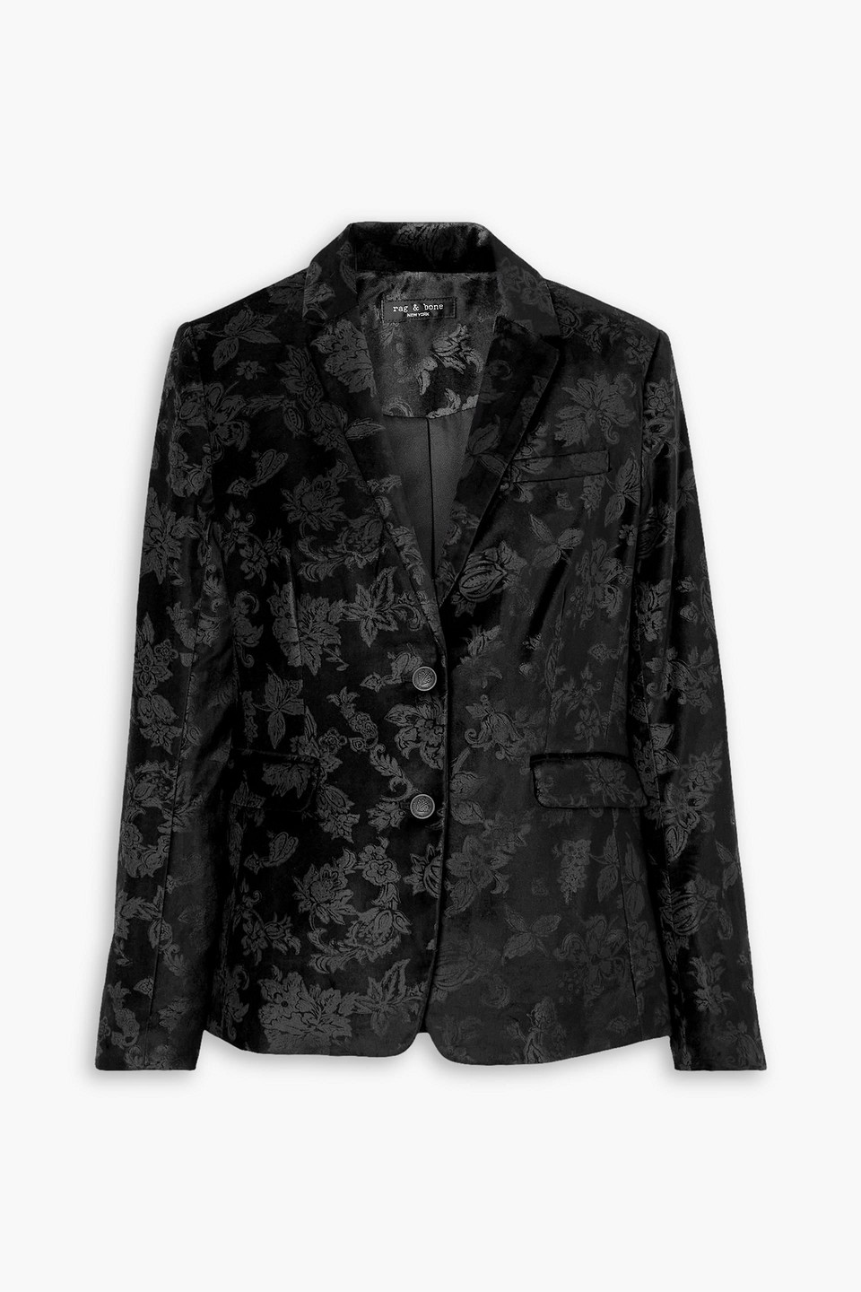 Razor floral-print cotton-blend velvet blazer