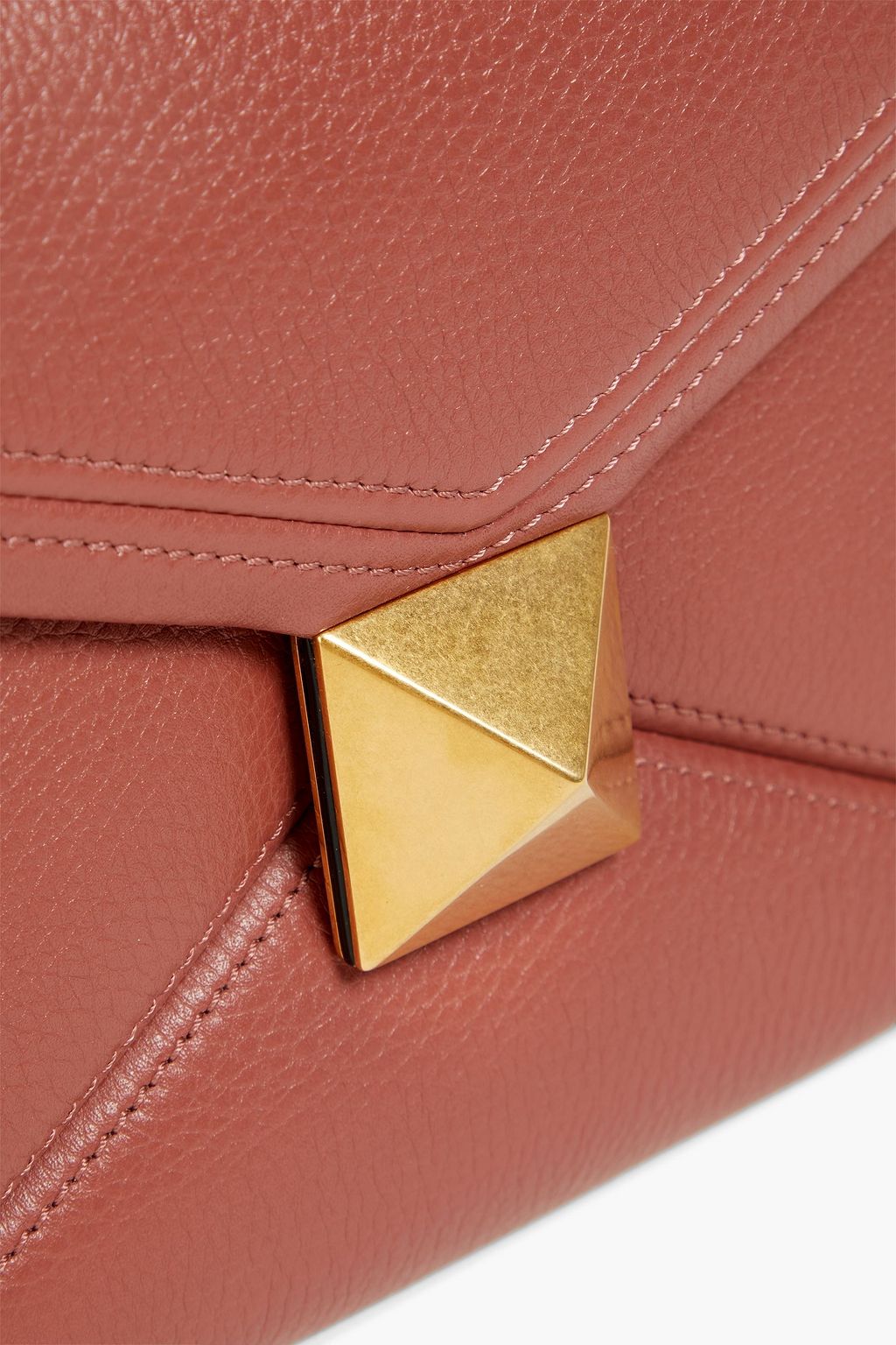 VALENTINO GARAVANI One Stud quilted pebbled-leather shoulder bag