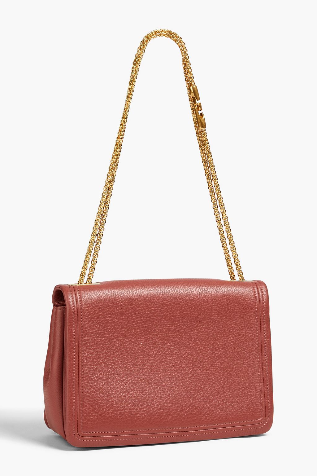 VALENTINO GARAVANI One Stud quilted pebbled-leather shoulder bag