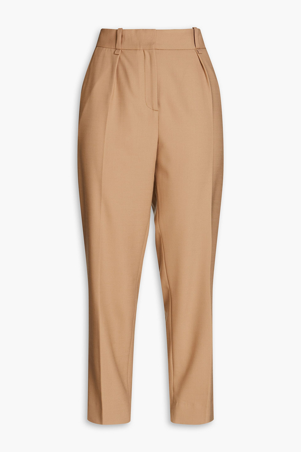 Maje Twill Tapered Pants In Camel