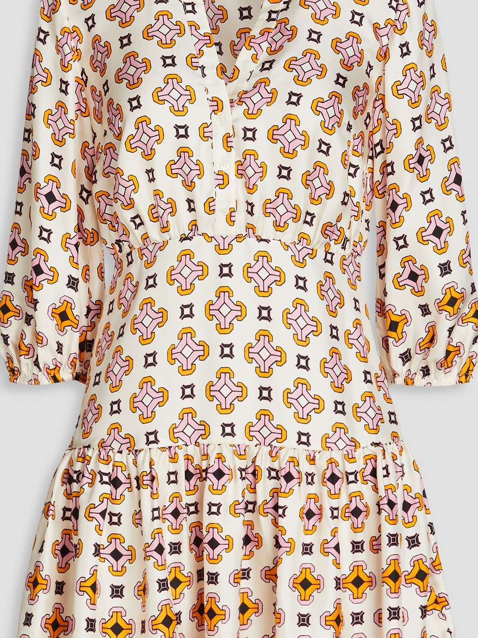 printed silk-twill mini dress