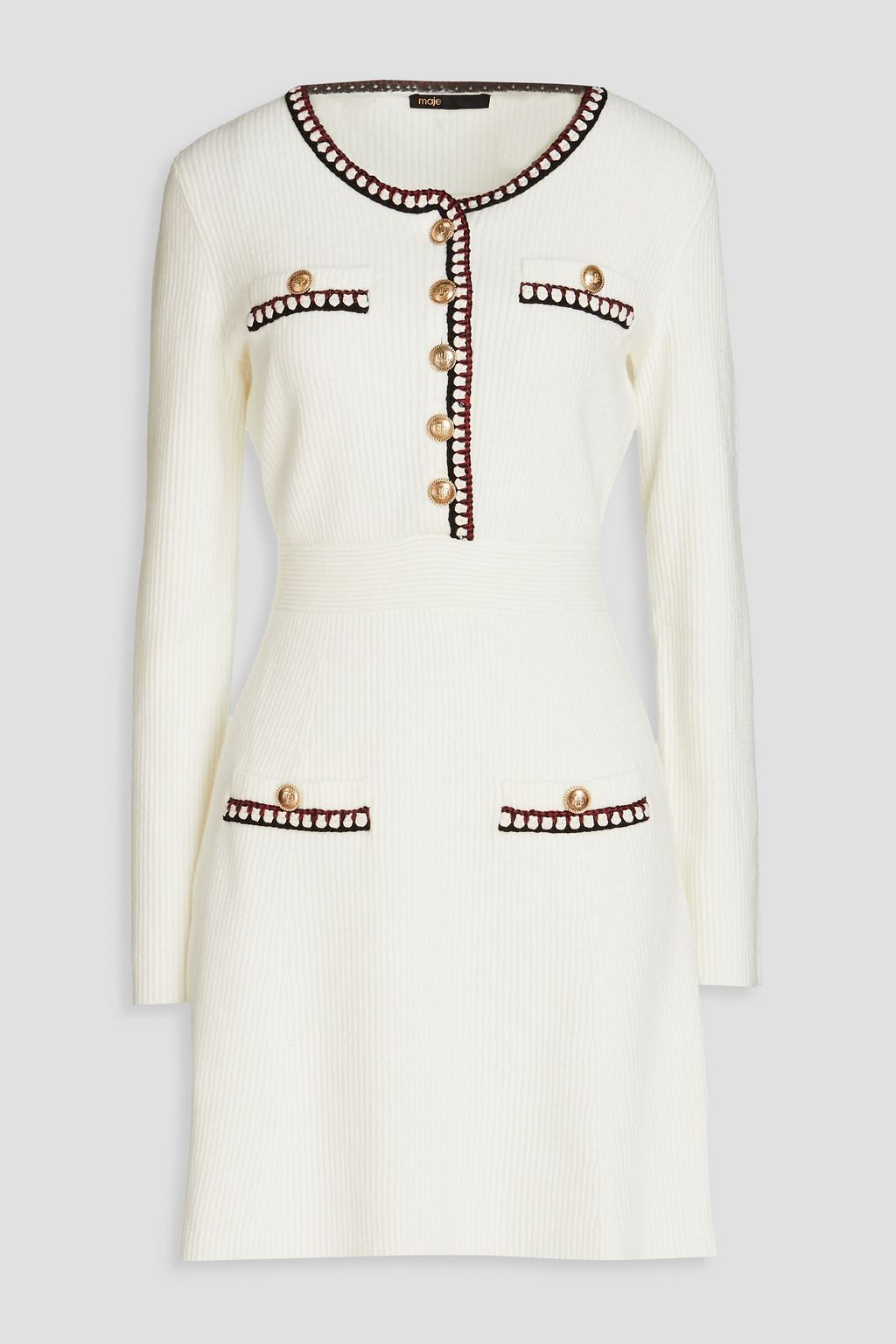 MAJE Robellow ribbed-knit mini dress | THE OUTNET