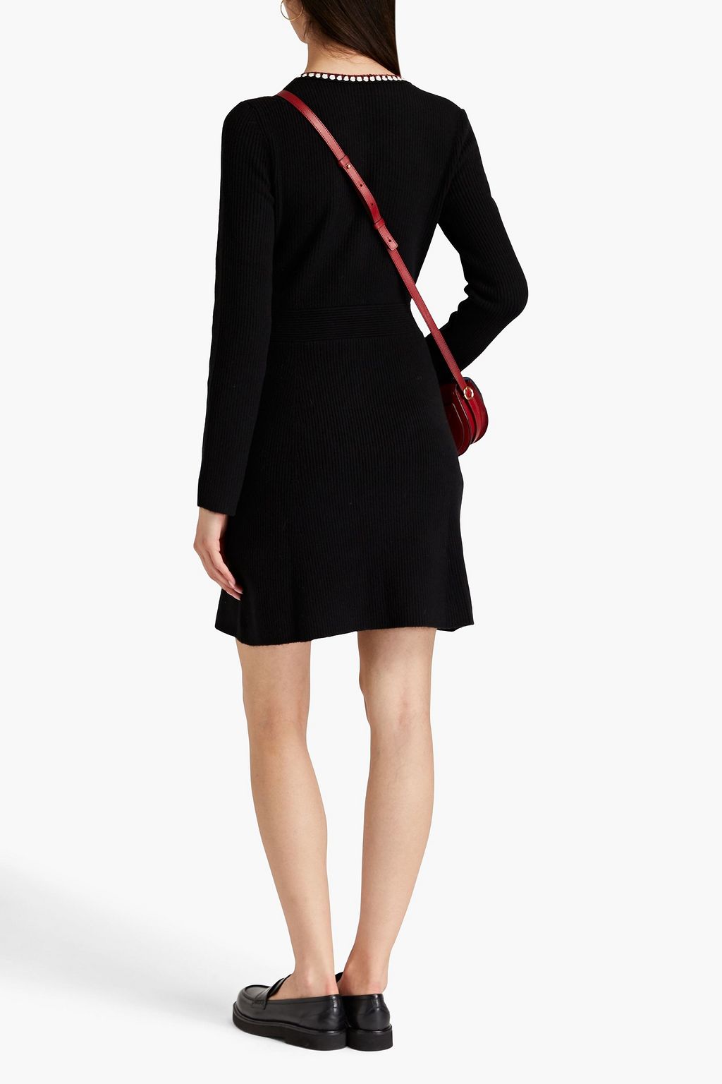 MAJE Ribbed-knit mini dress
