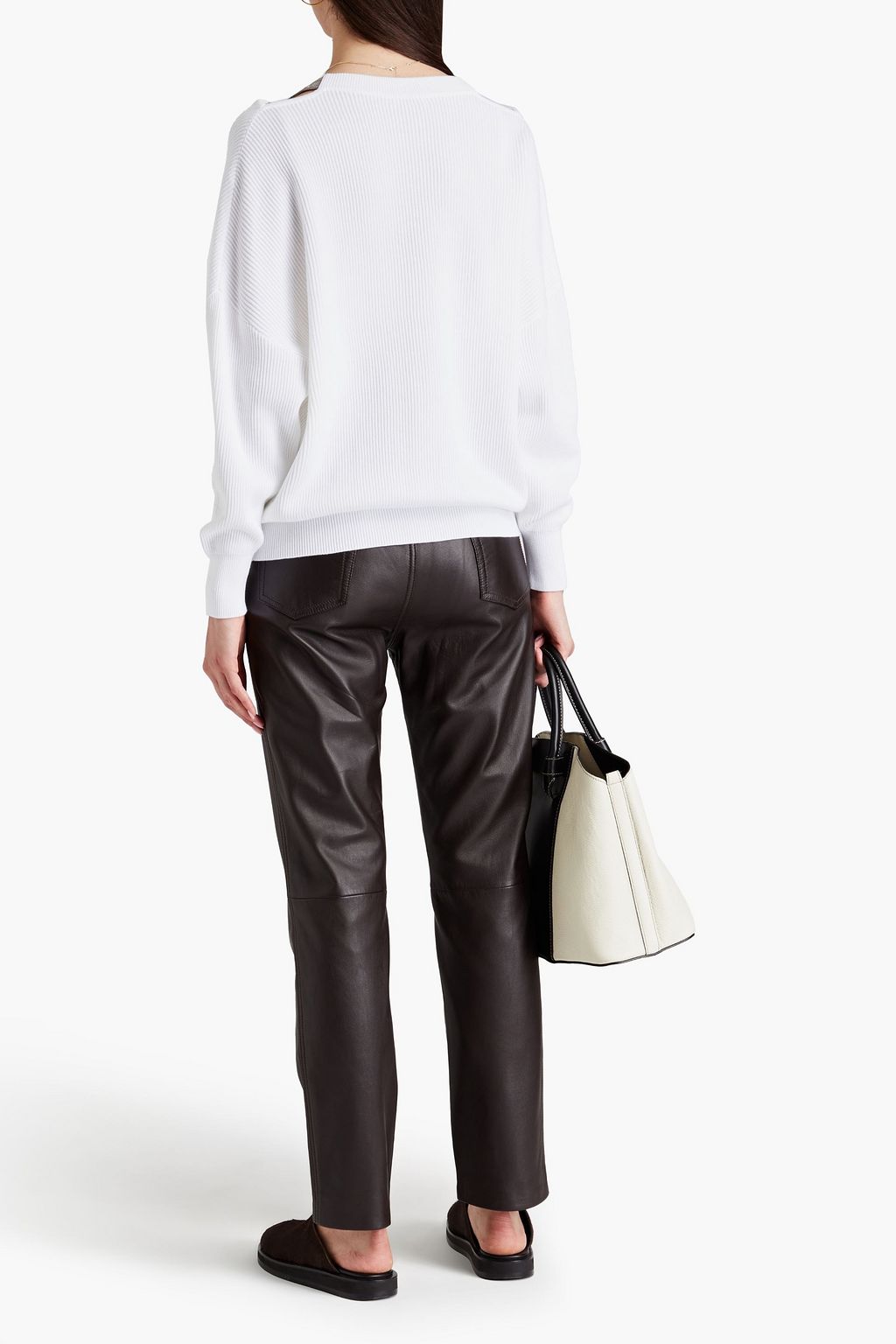 BRUNELLO CUCINELLI Bead-embellished ribbed cotton cardigan