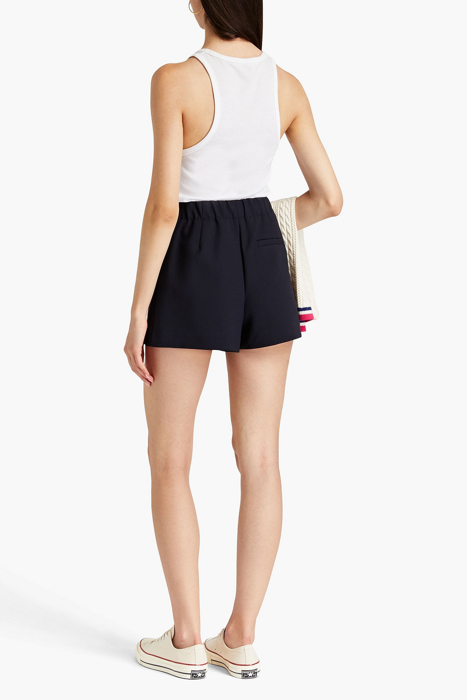 Maje Twill Shorts In Navy