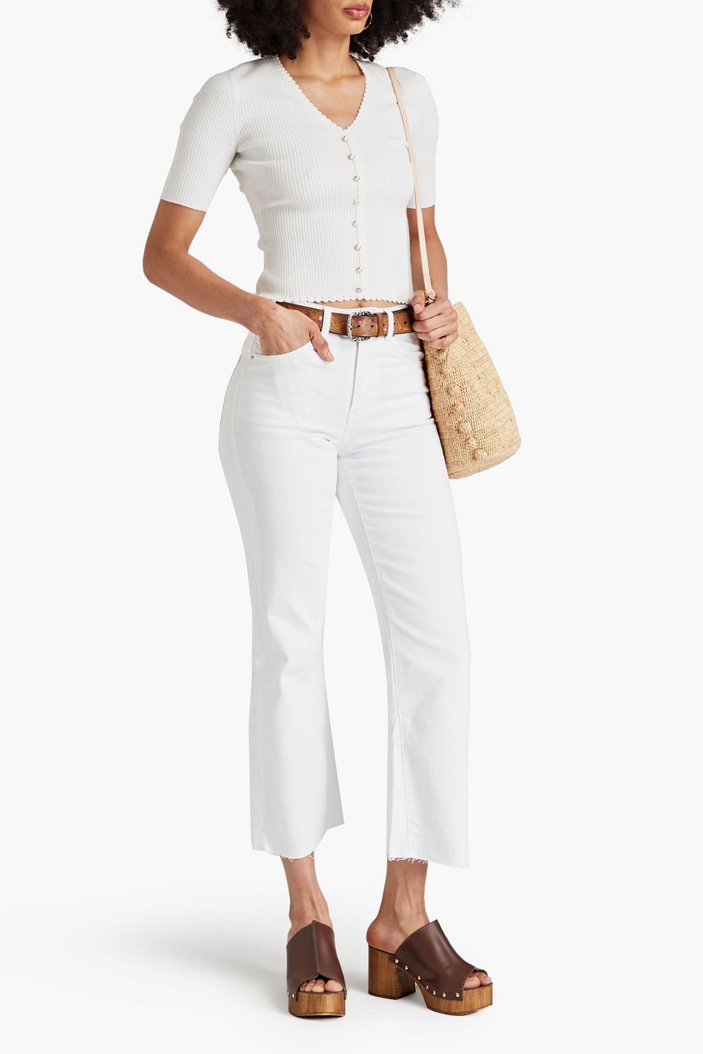 MAJE High-rise bootcut jeans