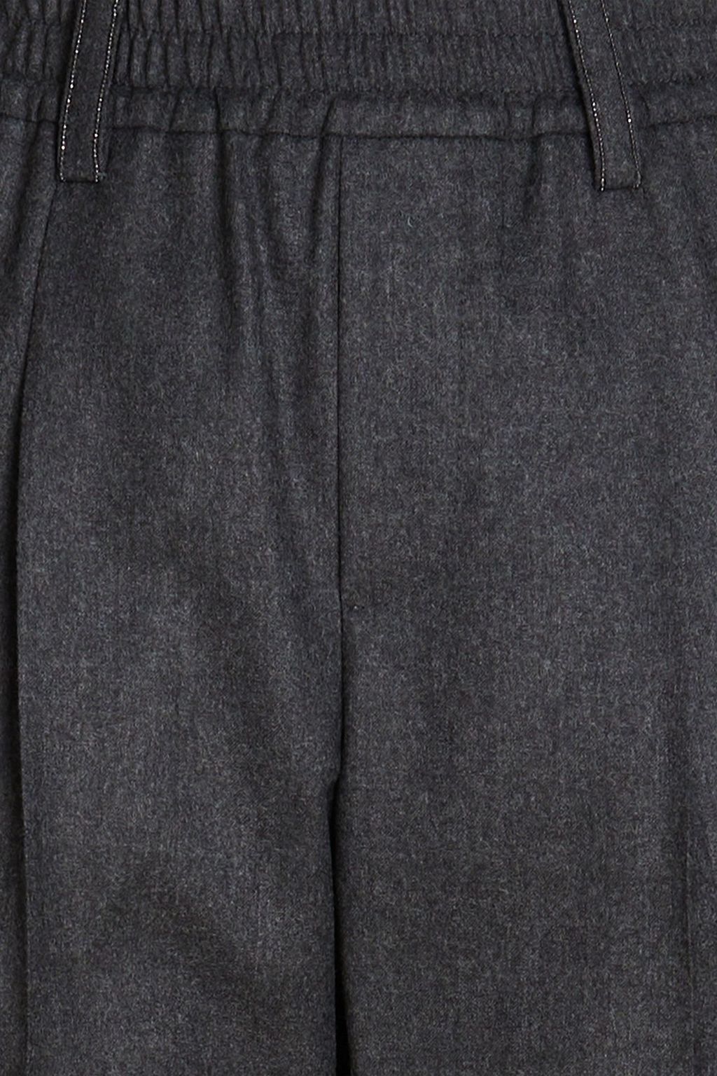 BRUNELLO CUCINELLI Cropped bead-embellished wool tapered pants