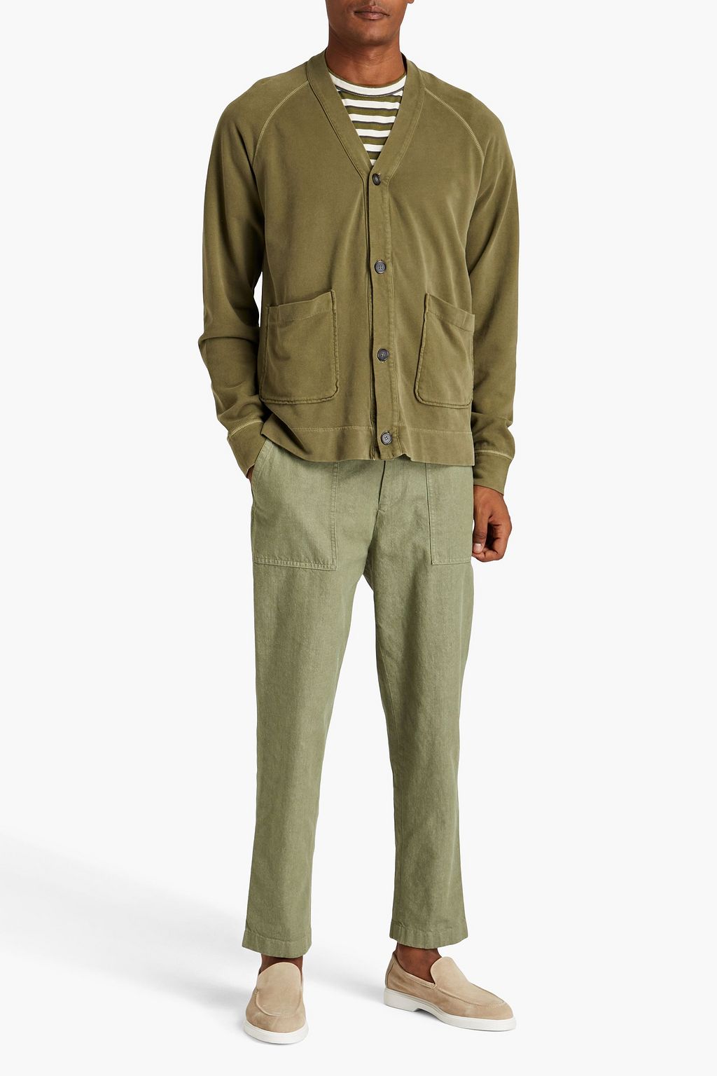 OFFICINE GÉNÉRALE Nelson French cotton-terry cardigan