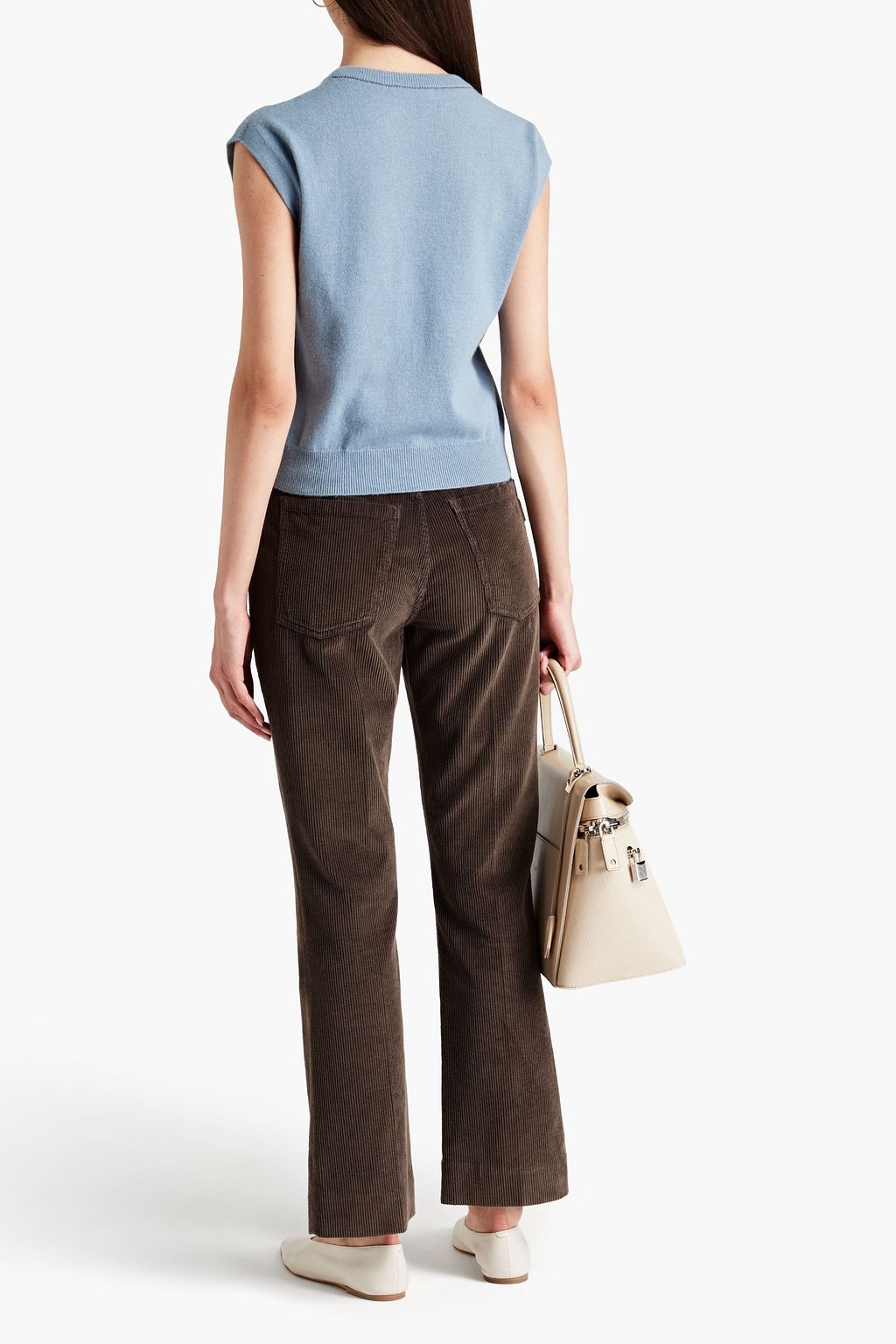 BRUNELLO CUCINELLI بنطال بقصّة بوت كت من قطن مخمل مضلع مزين بالخرز