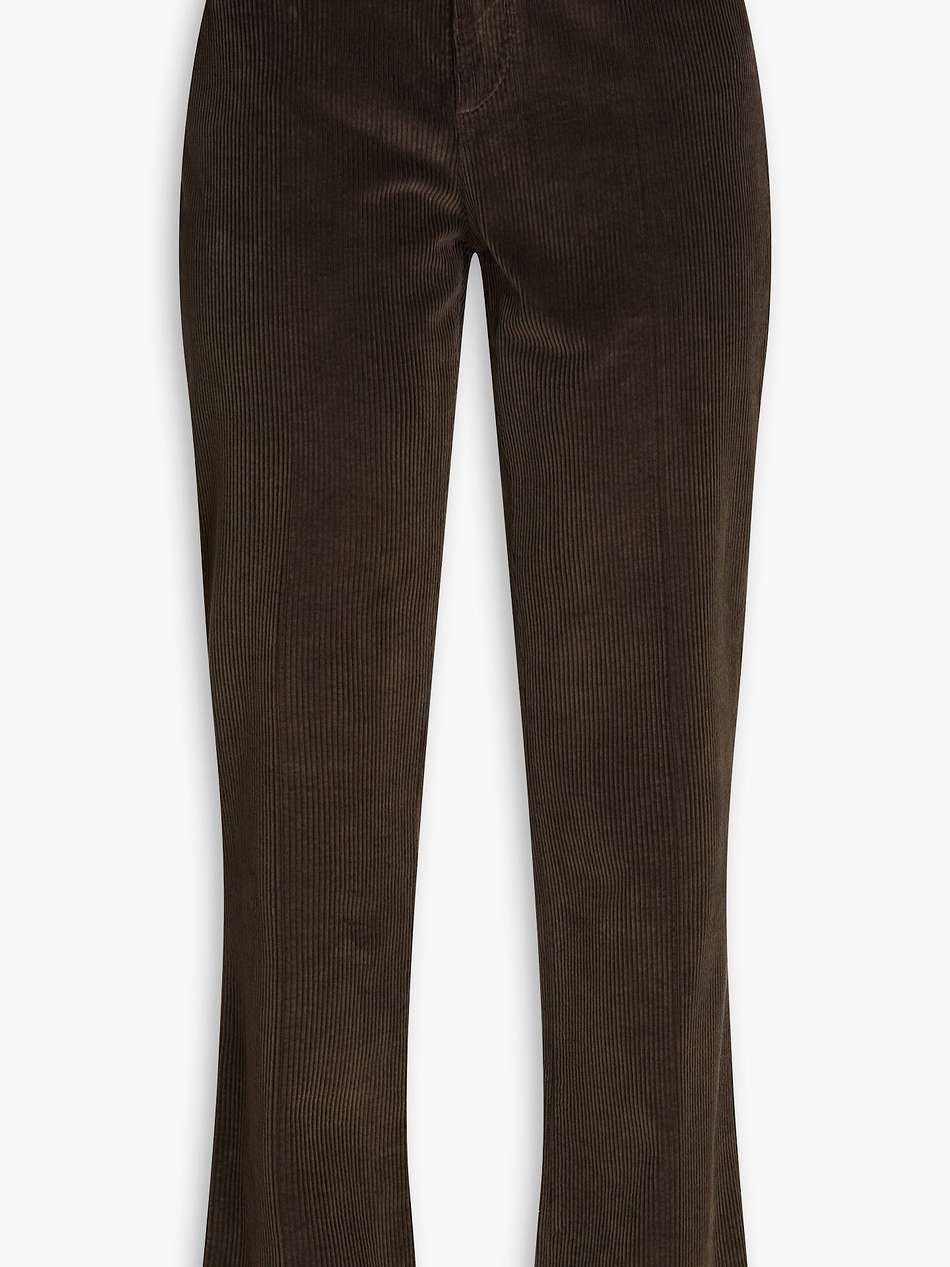 bead-embellished cotton-corduroy bootcut pants
