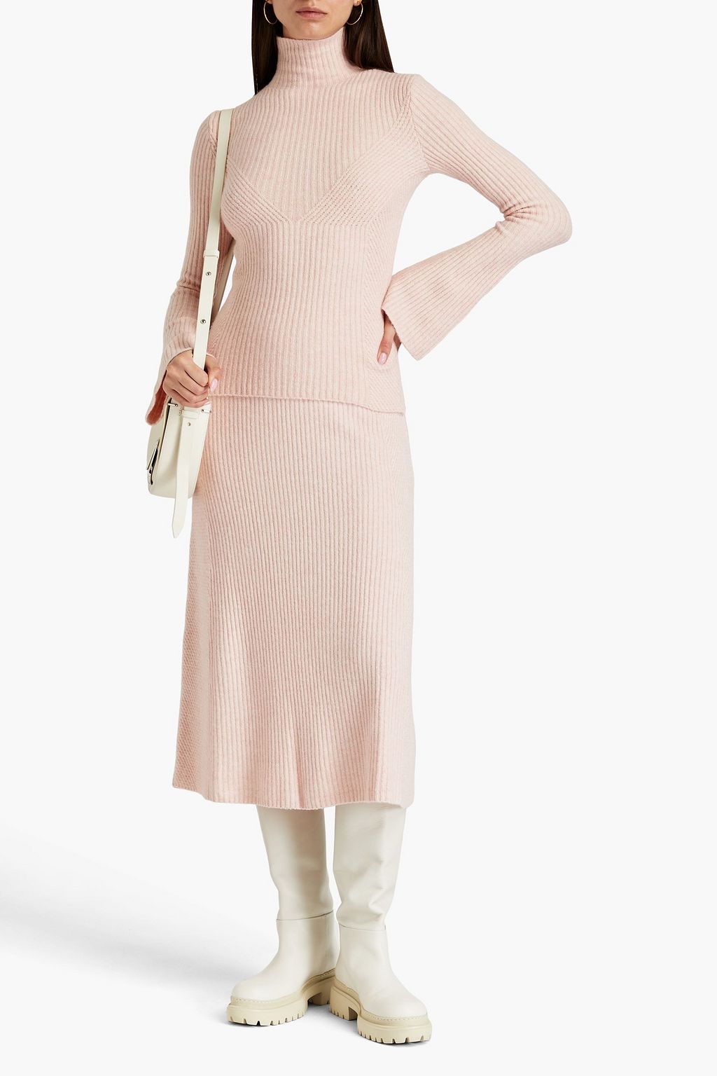 MAJE Ribbed-knit turtleneck sweater