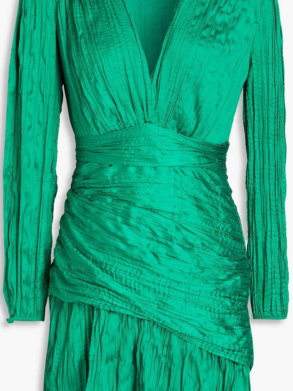 plissé-satin mini dress