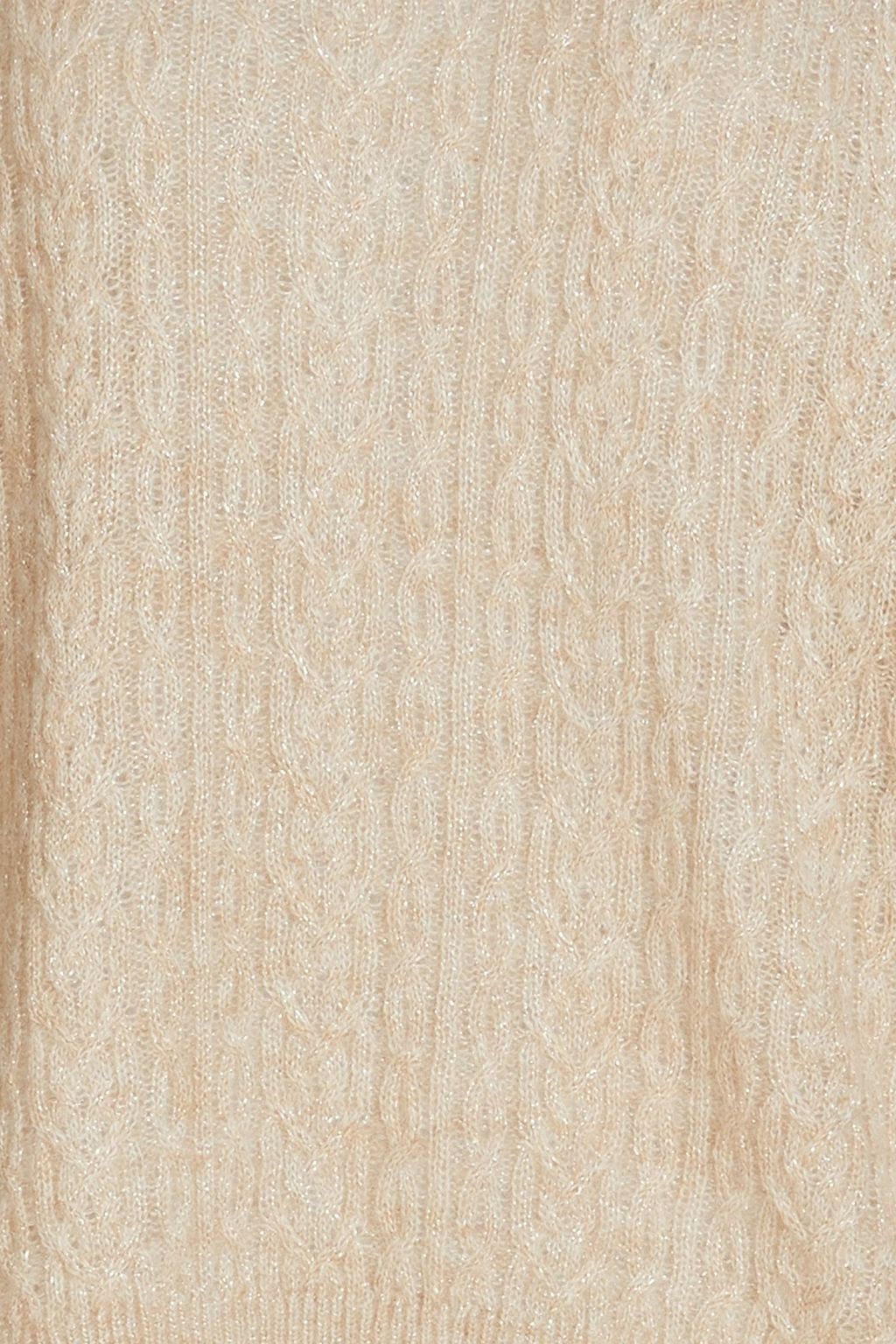 BRUNELLO CUCINELLI Pullover mit Zopfstrickmuster in Metallic-Optik