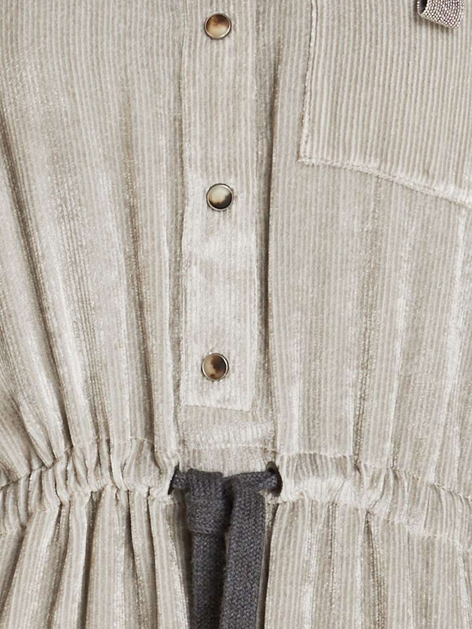 bead-embellished corduroy shirt dress