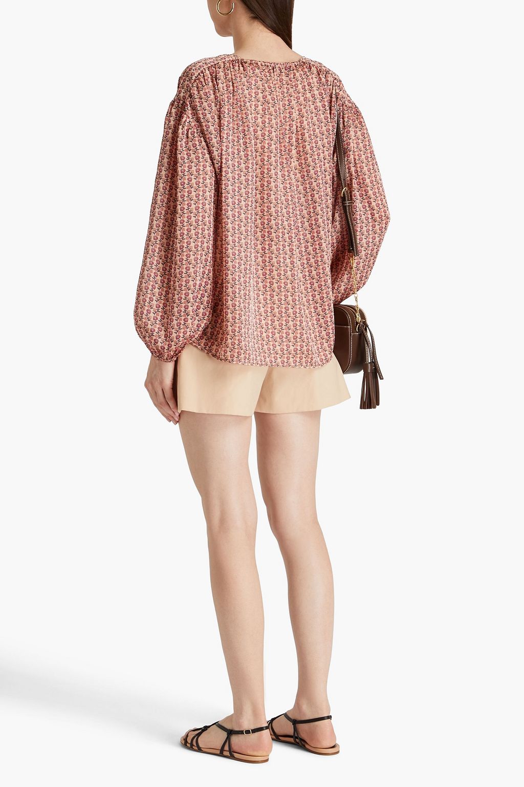 MAJE Floral-print satin blouse