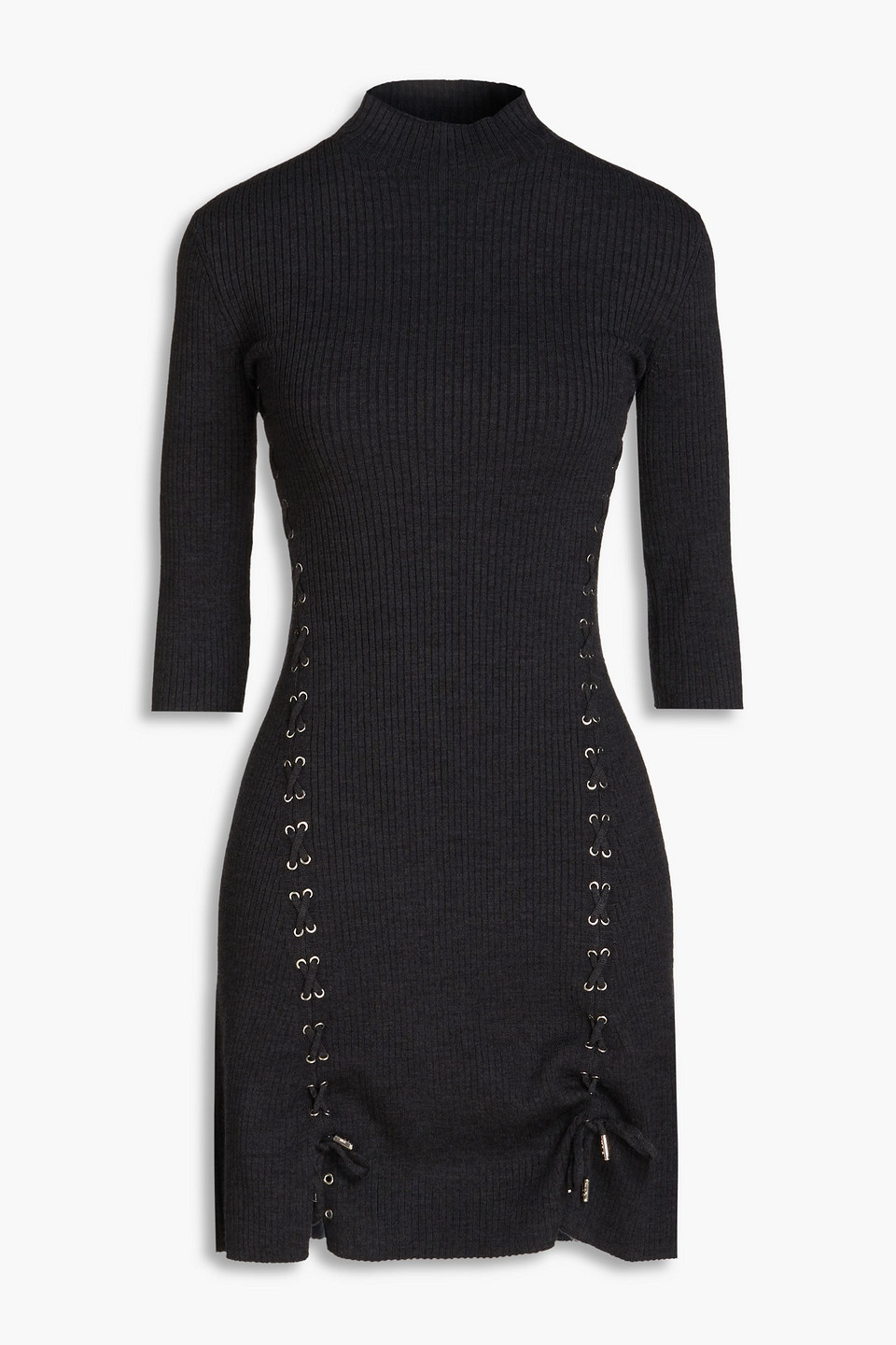 Ribbed-knit mini dress