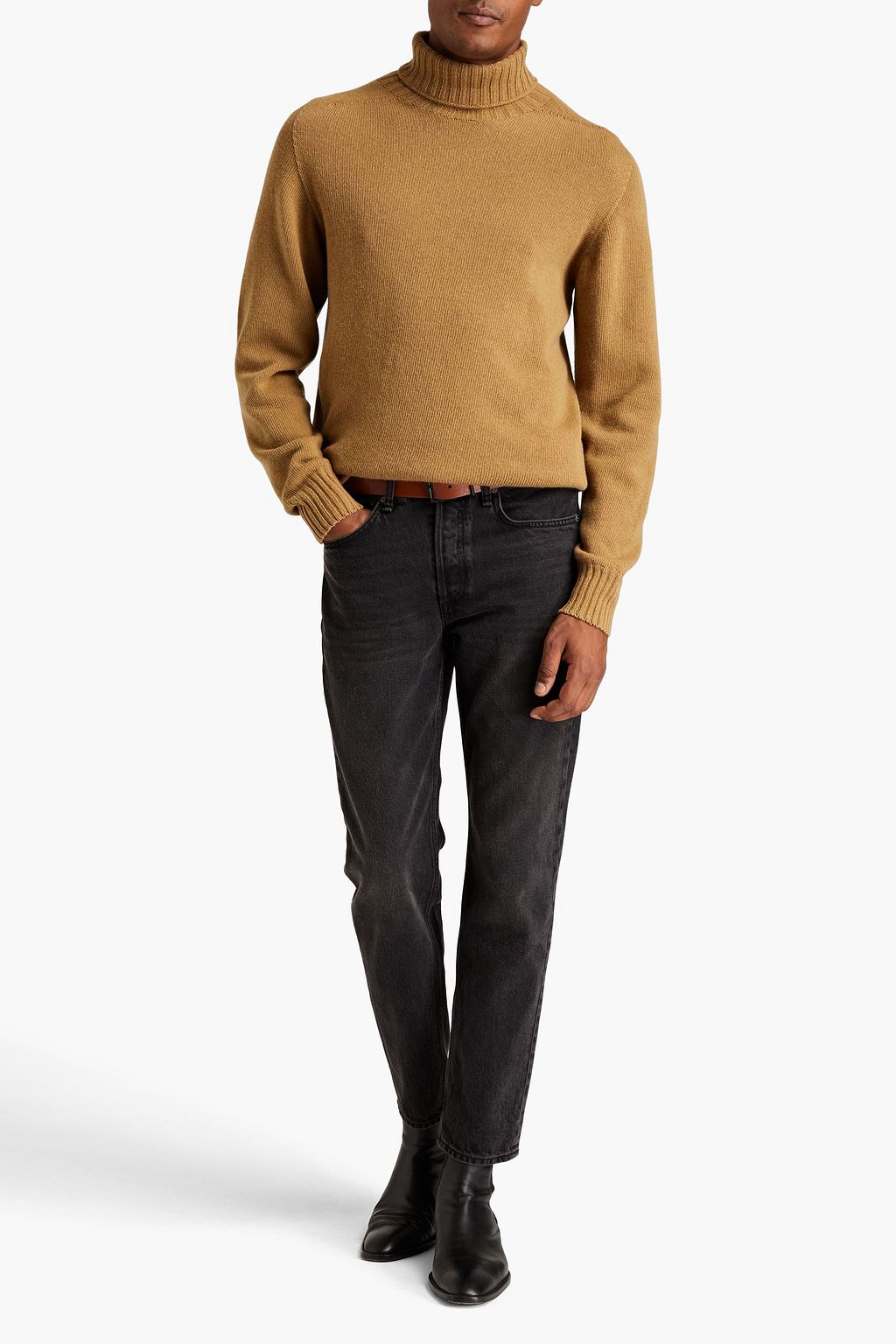 OFFICINE GÉNÉRALE Merino wool and cashmere-blend turtleneck sweater