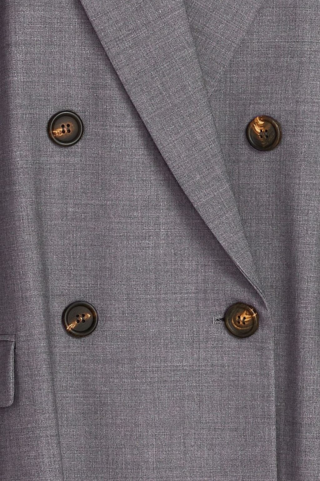 BRUNELLO CUCINELLI Double-breasted bead-embellished wool-blend blazer