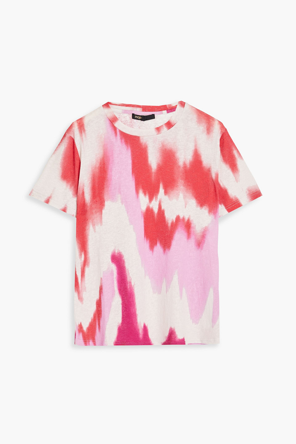 Maje Titiela Printed Cotton-blend Jersey T-shirt In Pink