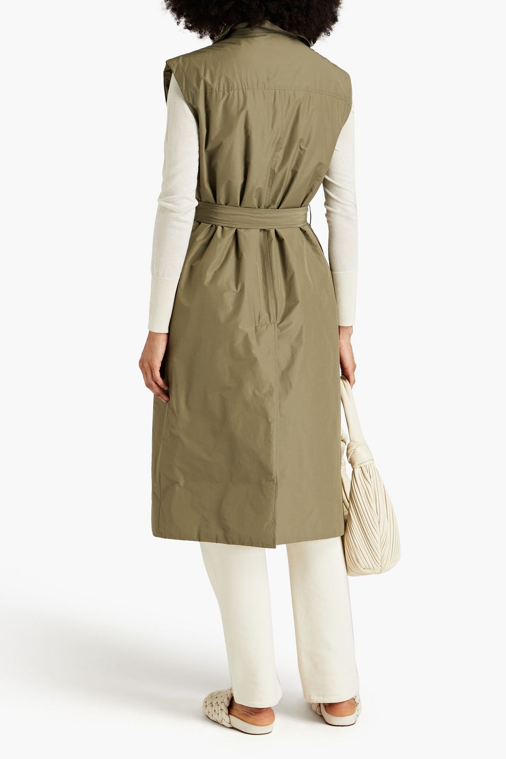 BRUNELLO CUCINELLI Bead-embellished belted shell vest