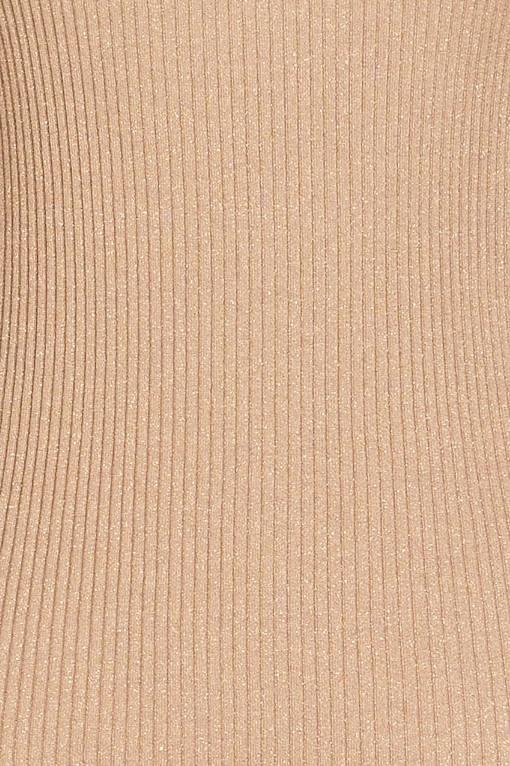 BRUNELLO CUCINELLI Cutout metallic ribbed cashmere-blend turtleneck top