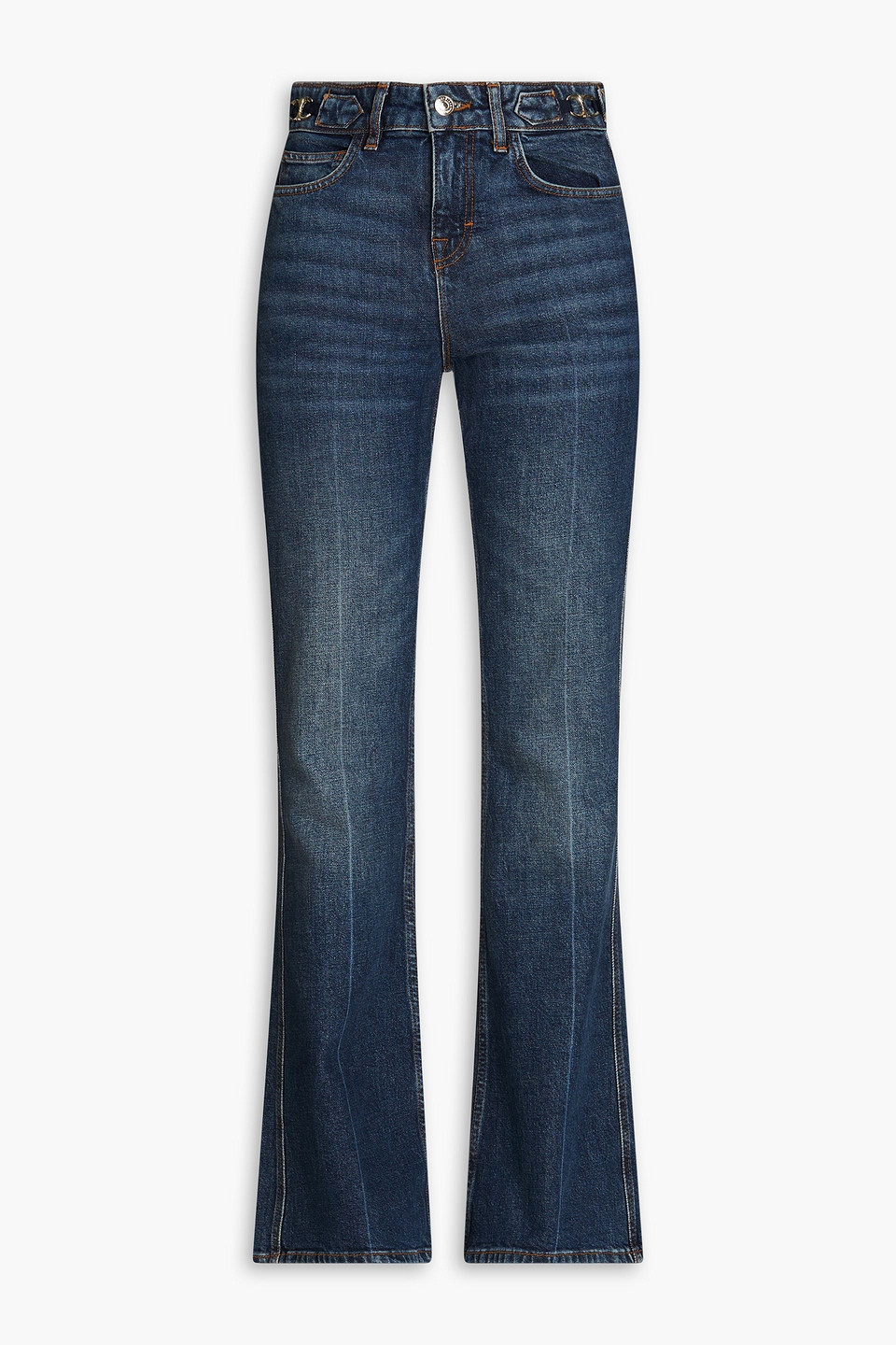 Maje High-rise Bootcut Jeans In Dark Denim