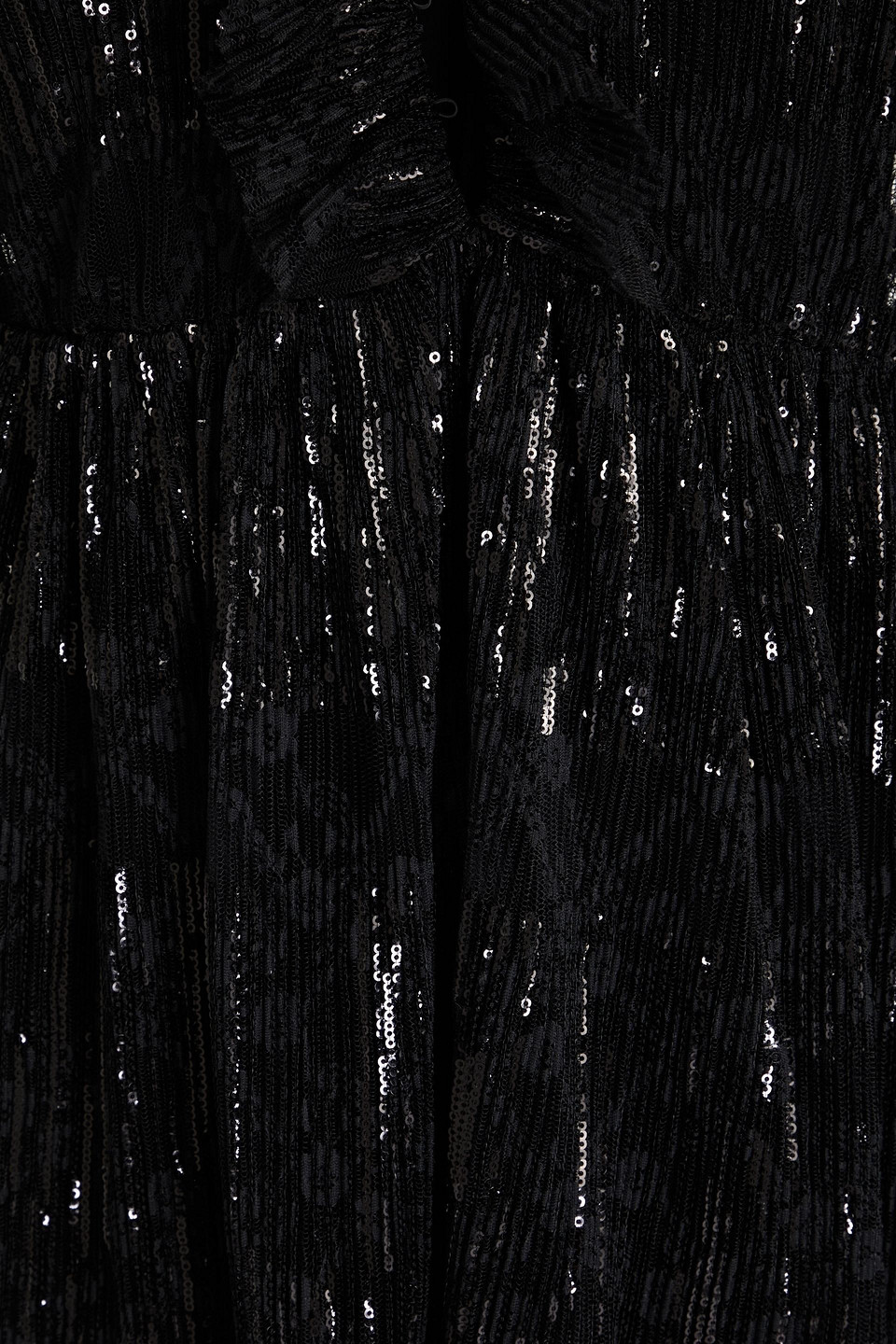 Shop Maje Sequin-embellished Lace Mini Dress In Black