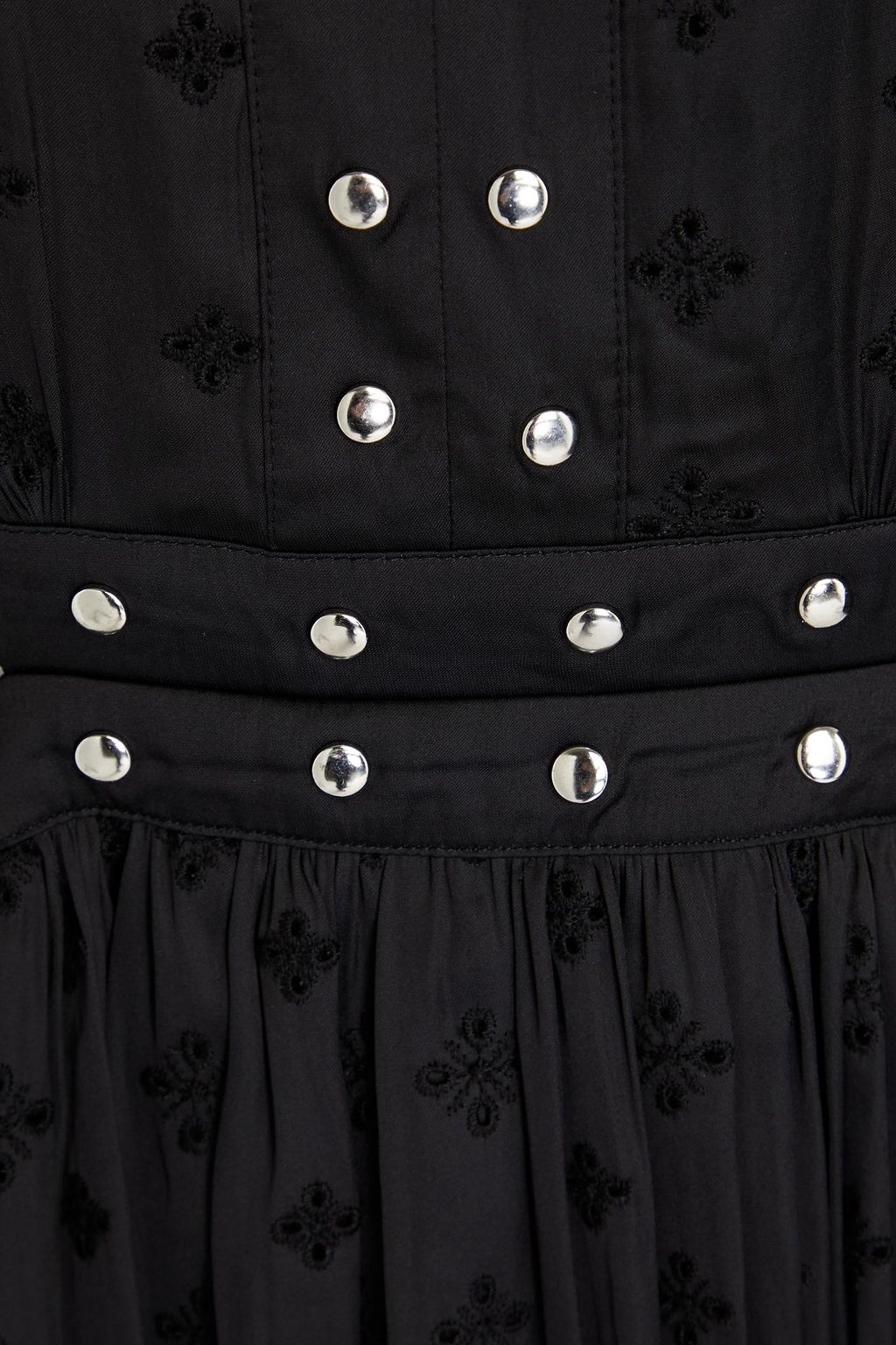 MAJE Minikleid aus Satin mit Cut-outs und Nieten
