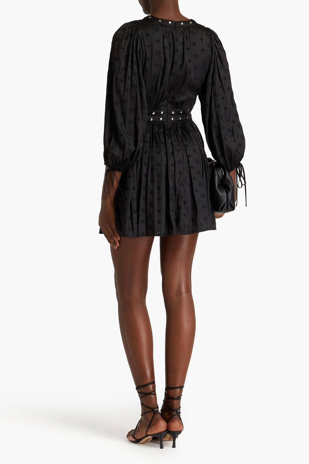MAJE Minikleid aus Satin mit Cut-outs und Nieten