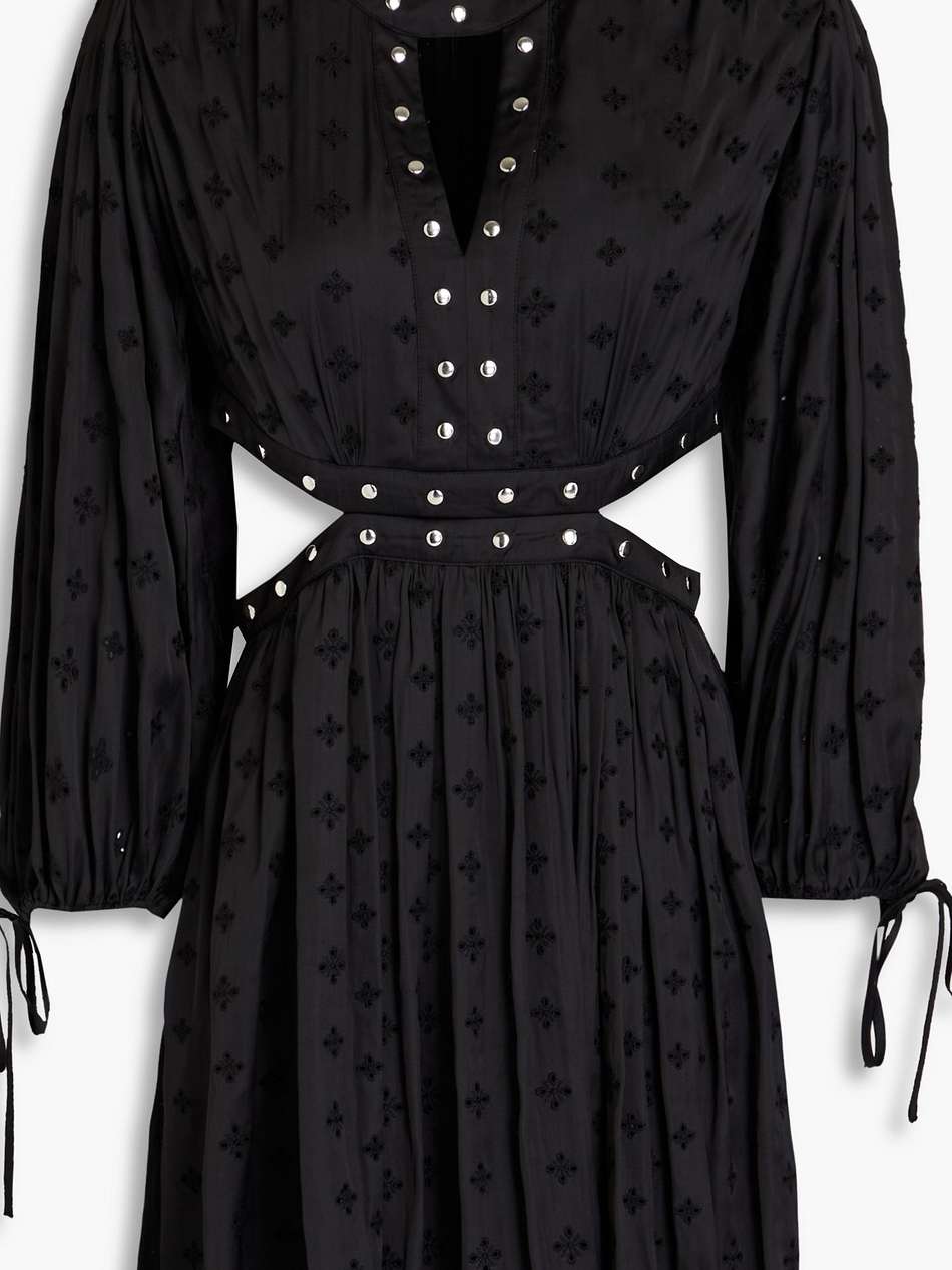 cutout studded satin mini dress