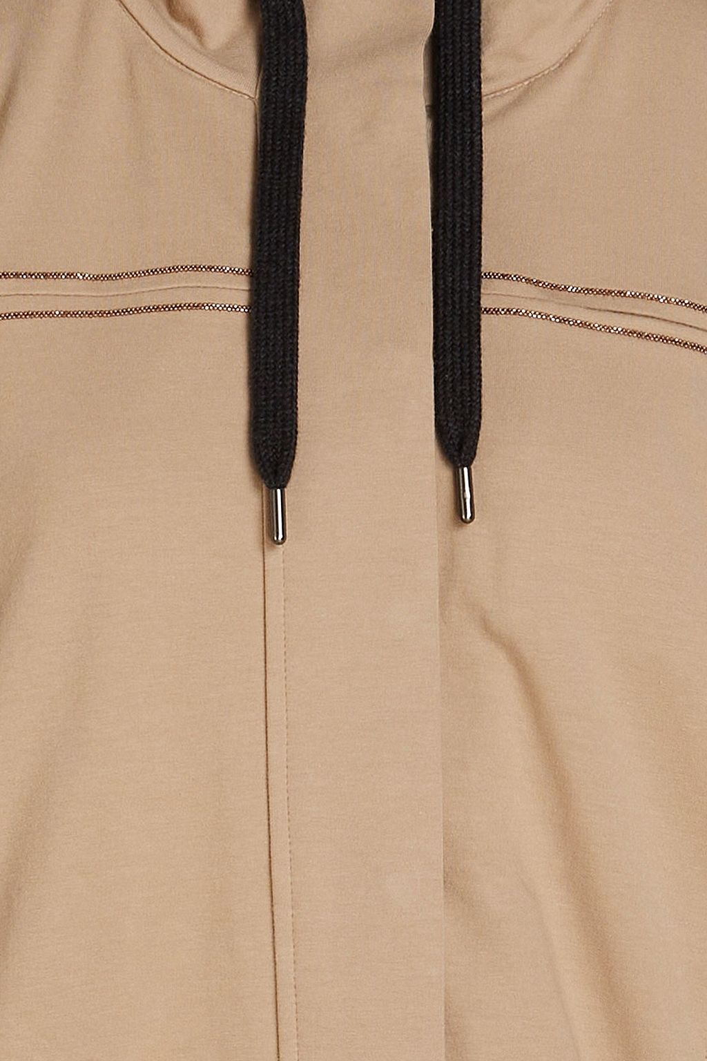 BRUNELLO CUCINELLI Bead-embellished French cotton-terry zip-up hoodie