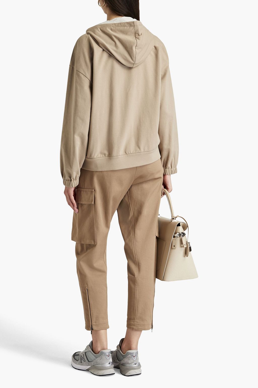 BRUNELLO CUCINELLI Bead-embellished French cotton-terry zip-up hoodie