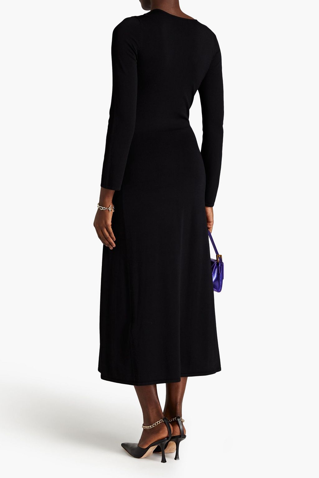 MAJE Midi-Strickkleid mit Cut-outs
