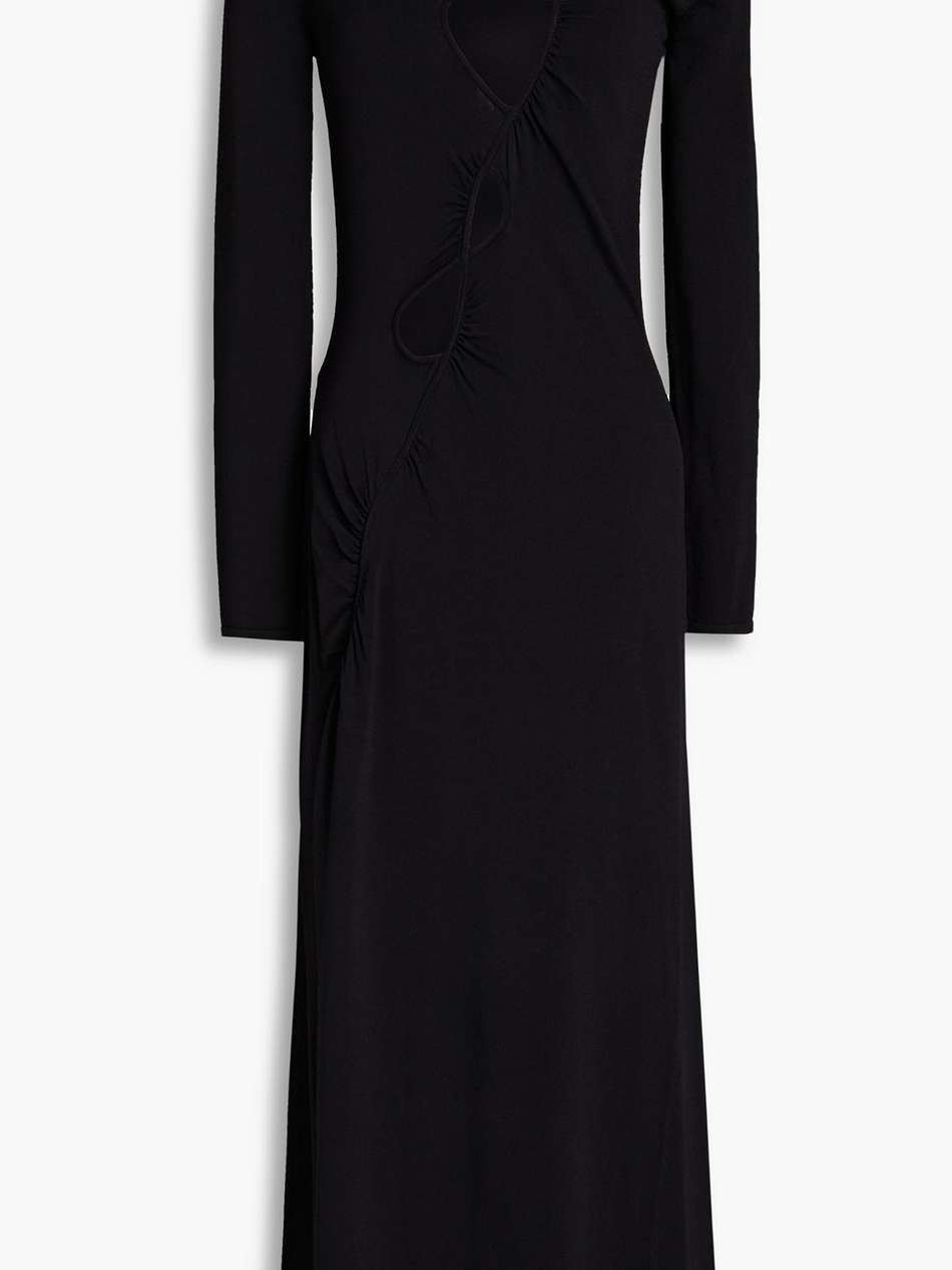 cutout knitted midi dress