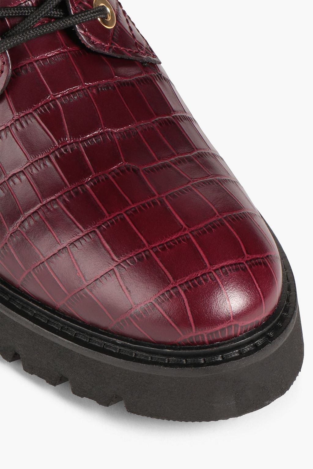 CLAUDIE PIERLOT Croc-effect leather combat boots