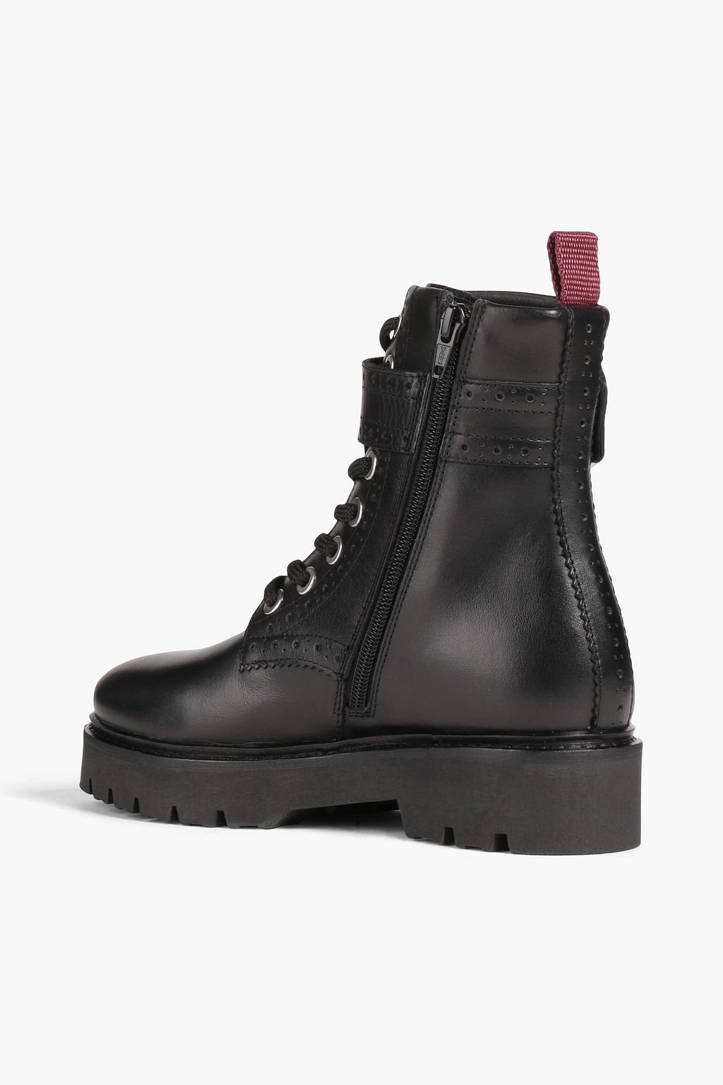 CLAUDIE PIERLOT Perforated leather platform combat boots