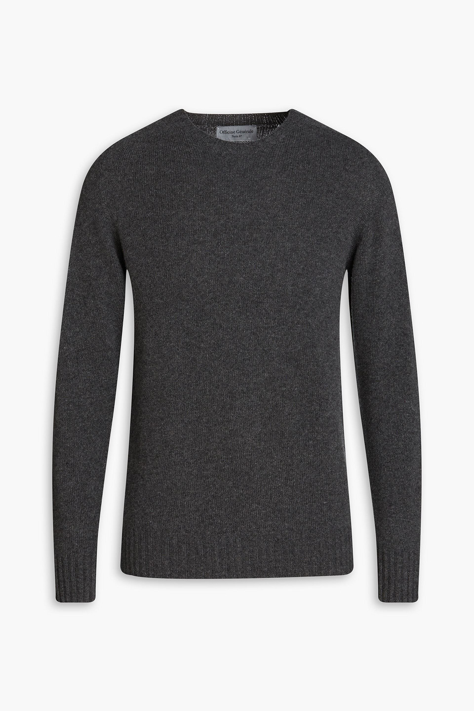officine générale - seamless merino wool and cashmere-blend sweater - gray - xl